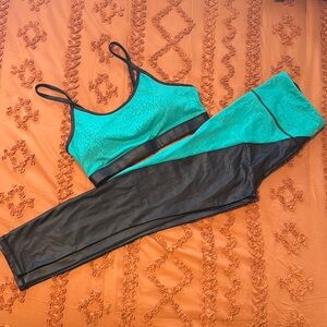 Women's Teal and Black Intimate Set